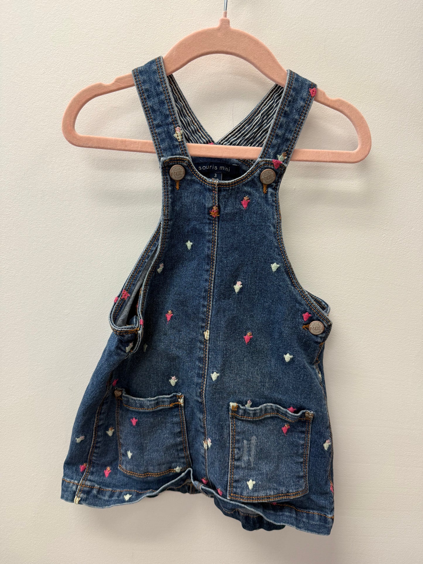 SOURIS MINI DENIM OVERALLS SIZE 3T