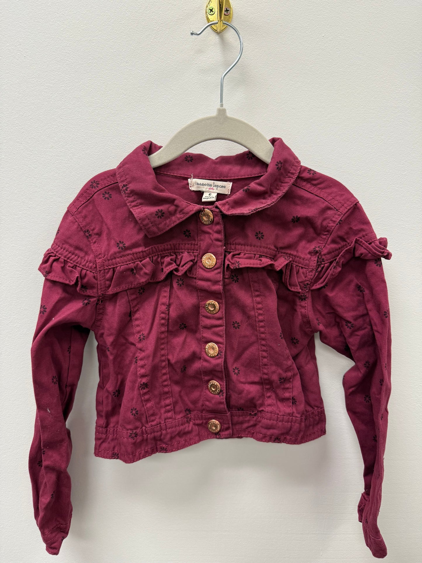 NANETTE LEPORE PURPLE JEAN JACKET SIZE 6