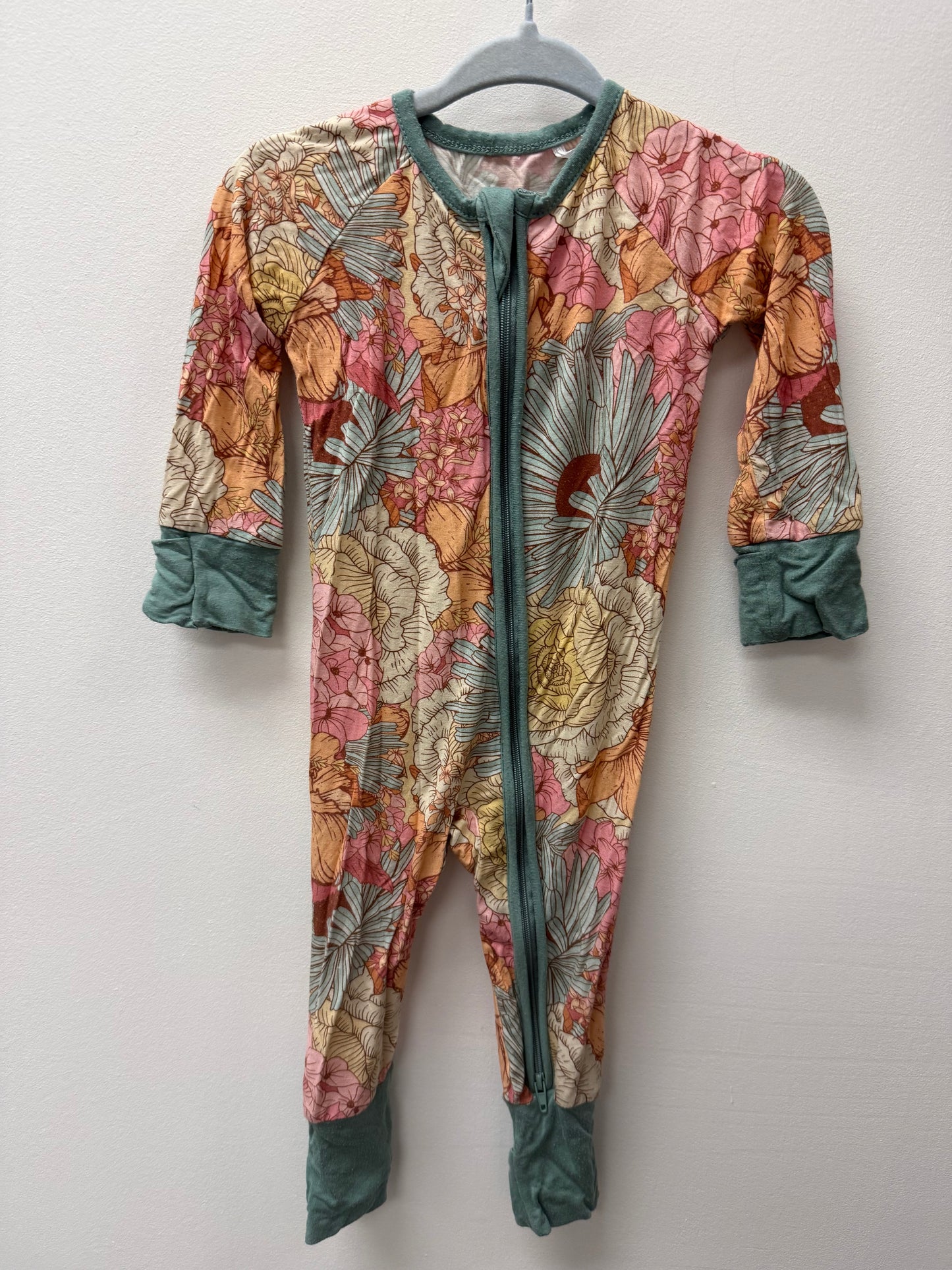 FLORAL BAMBOO SLEEPER SIZE 3-6M