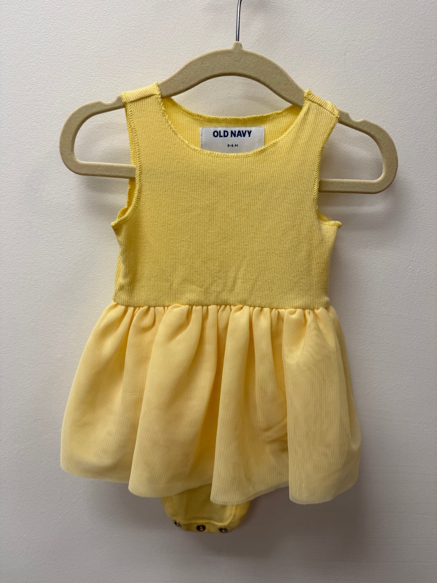 OLD NAVY YELLOW ONESIE DRESS SIZE 3-6M