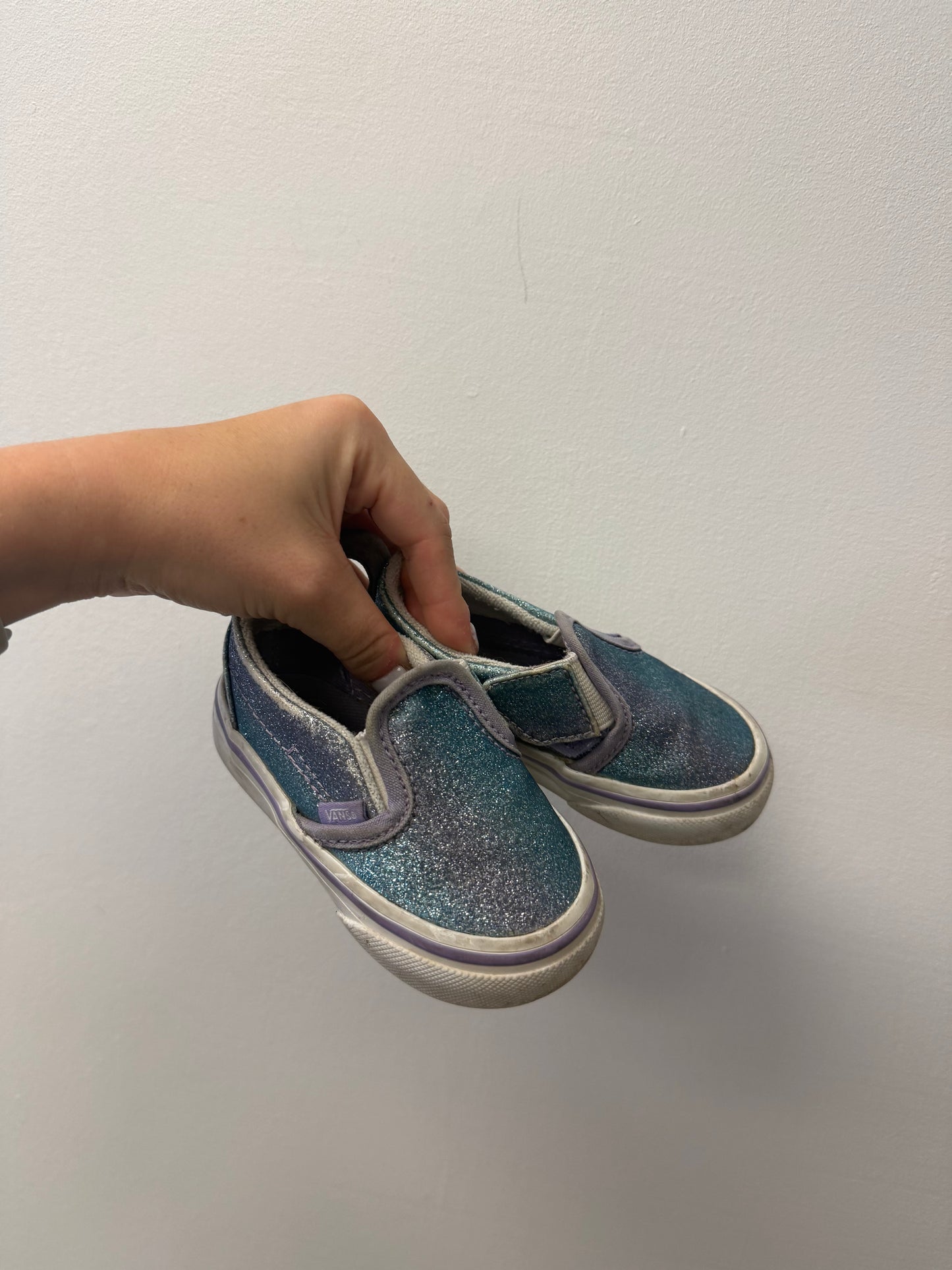 PURPLE & BLUE SPARKLE VANS SIZE 4