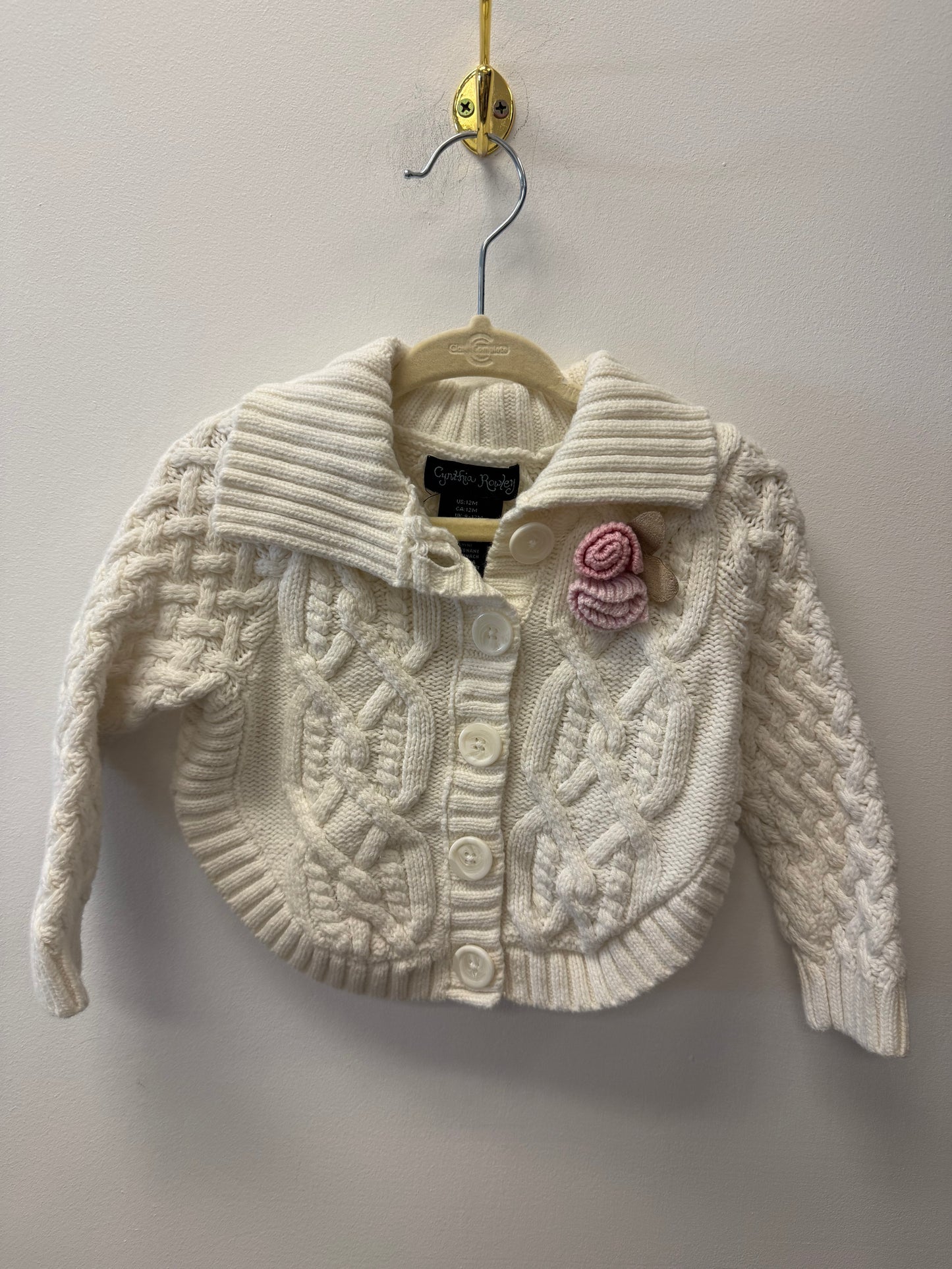 CYNTHIA ROWLEY KNIT FLORAL SWEATER SIZE 12M