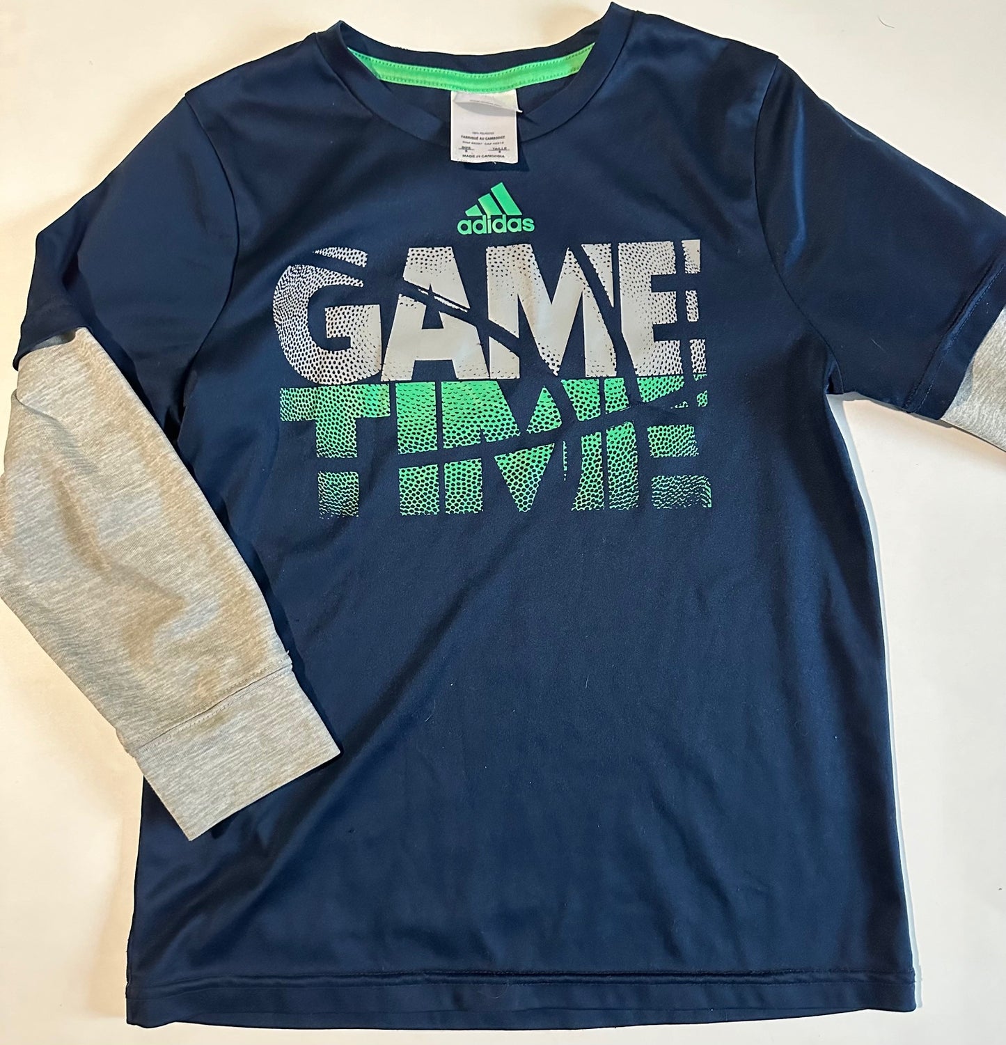 *Play* Adidas, Navy Blue "Game Time" Shirt - Size 6