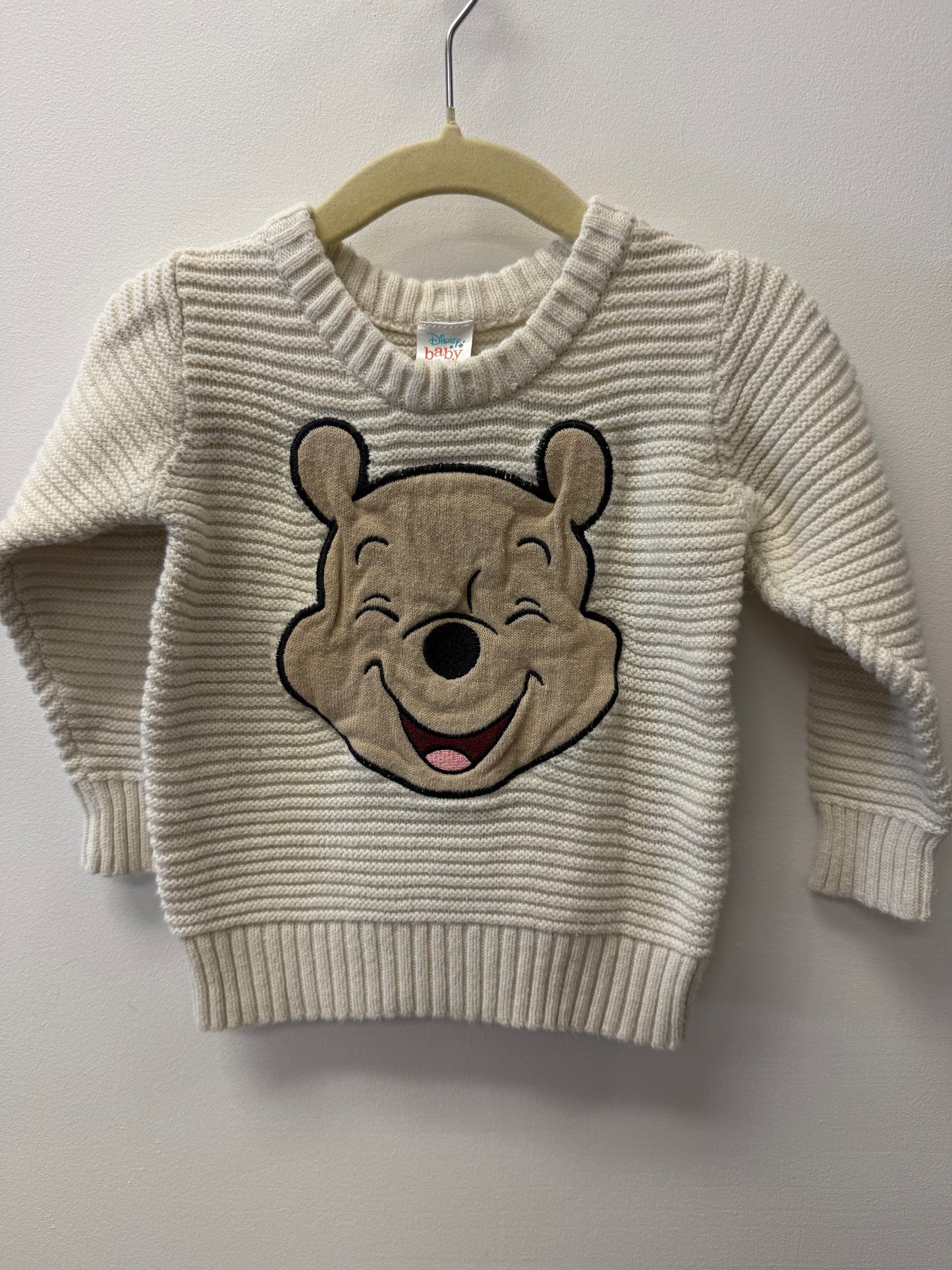 DISNEY KNIT WINNIE THE POOH SWEATER SIZE 18M  (PLAY)