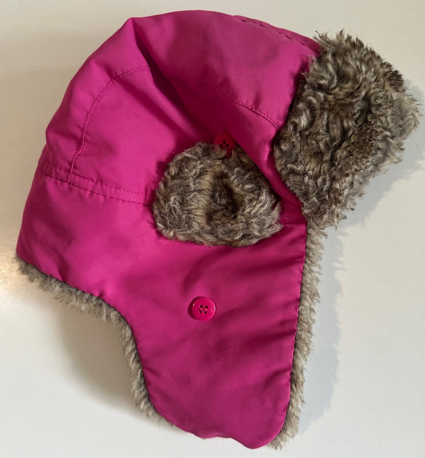 Unknown Brand, Pink Fur-Lined Winter Hat - Size 3-6