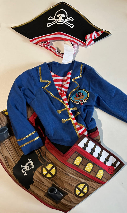 Unknown Brand, Pirate Ship Costume with Hat - Size 3-4T