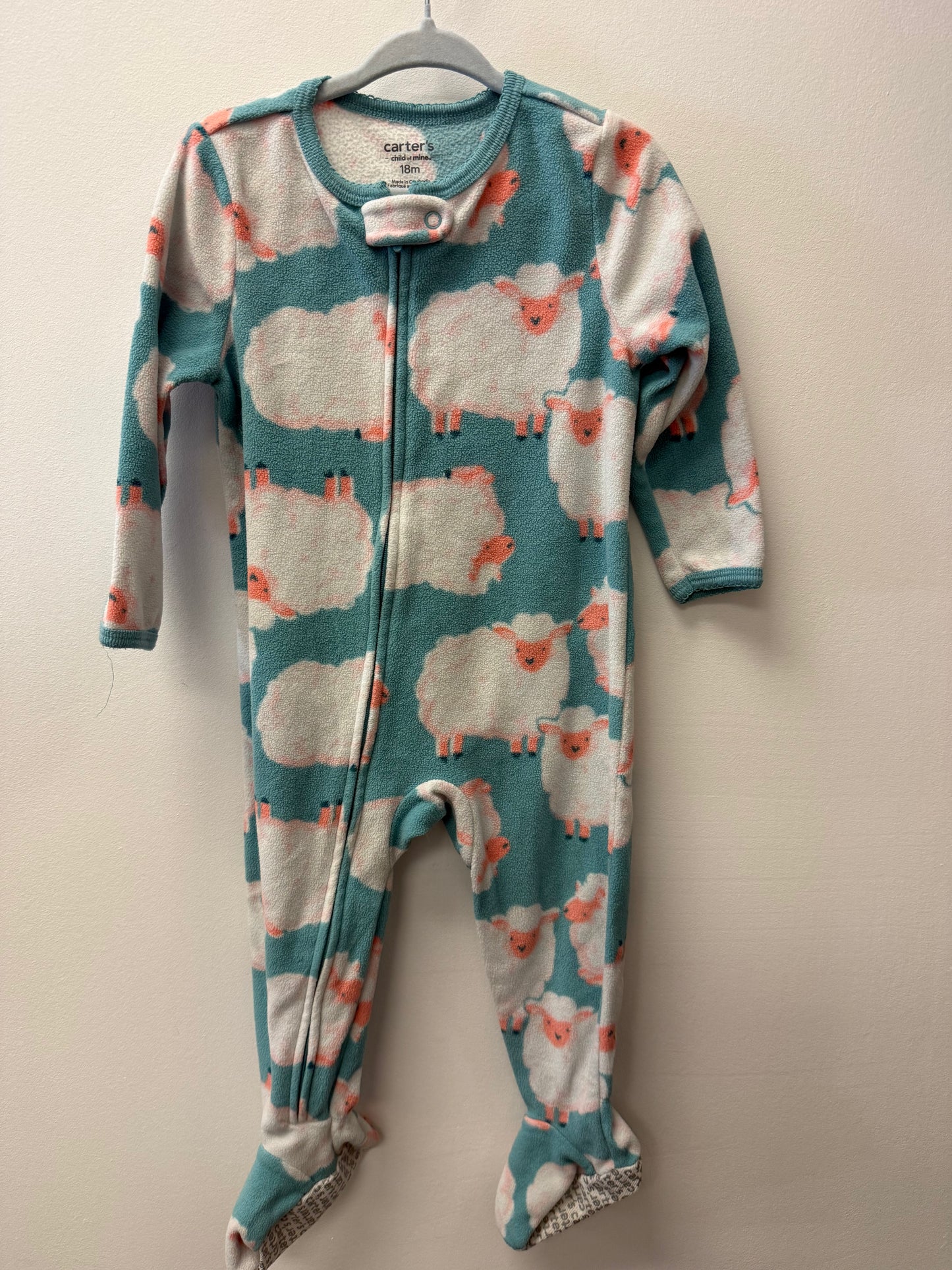 CARTERS FLEECE LAMB SHEEPER SIZE 18M