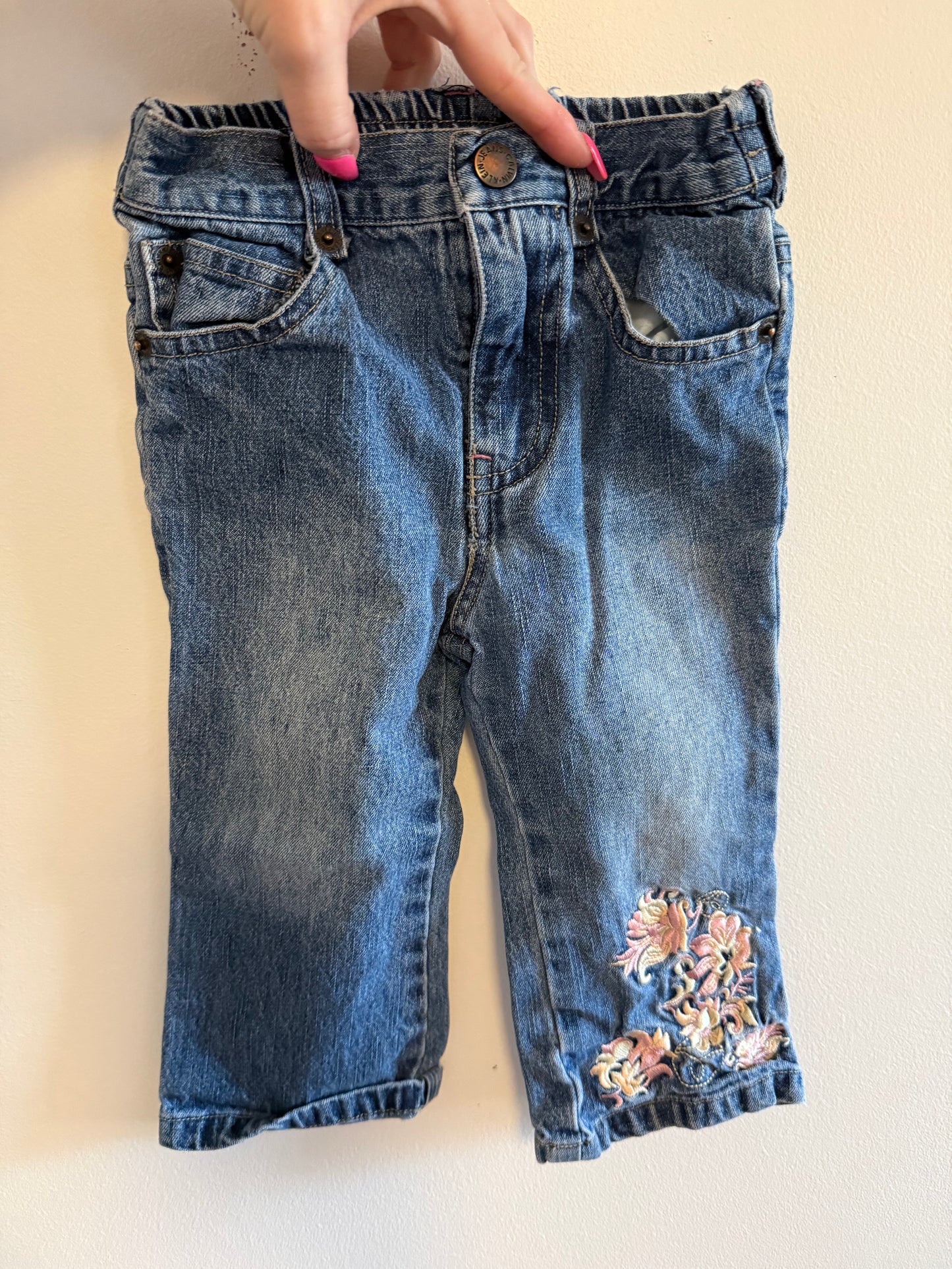 CALVIN KLEIN FLORAL JEANS SIZE 12M