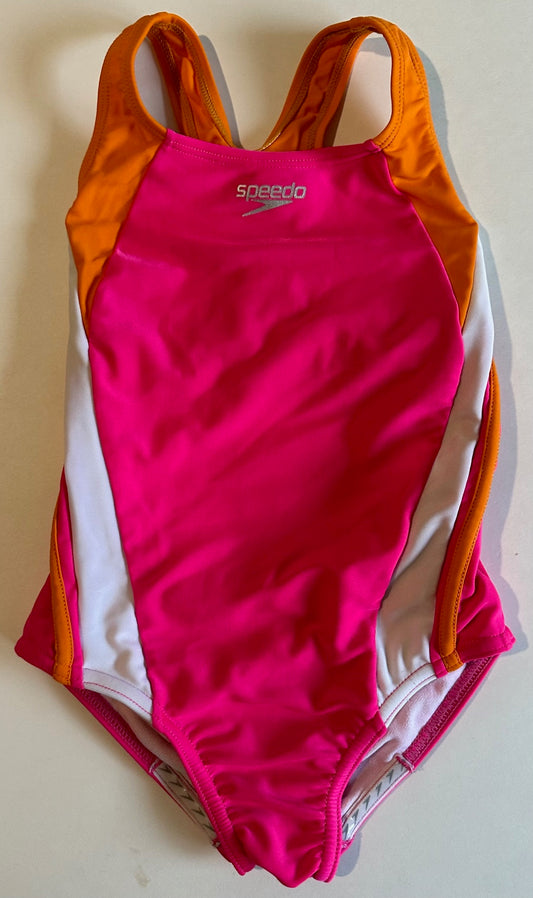 Speedo, Pink and Orange One-Piece Bathing Suit - Size 6