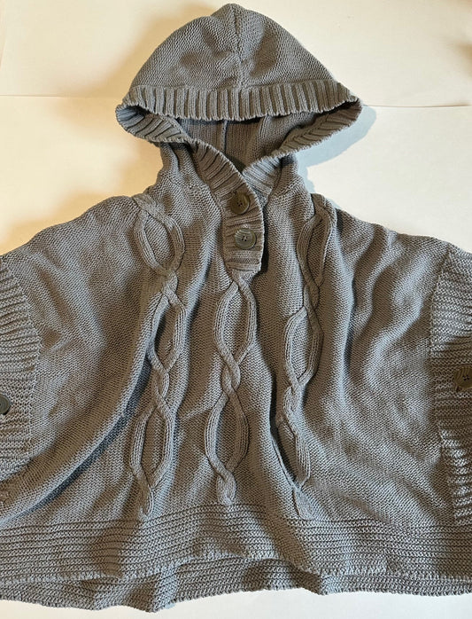 *Play* Old Navy, Grey Hooded Poncho Sweater - Size XS (5)