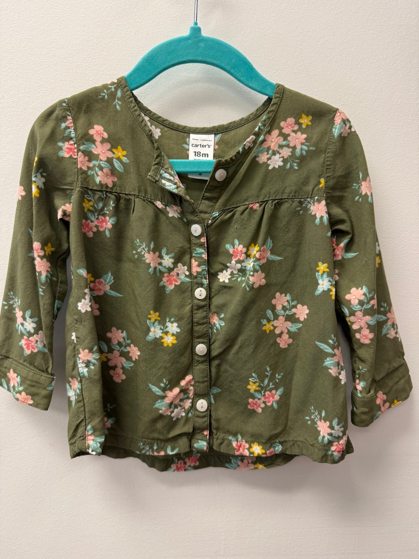 CARTERS FLORAL BUTTON UP SIZE 18M