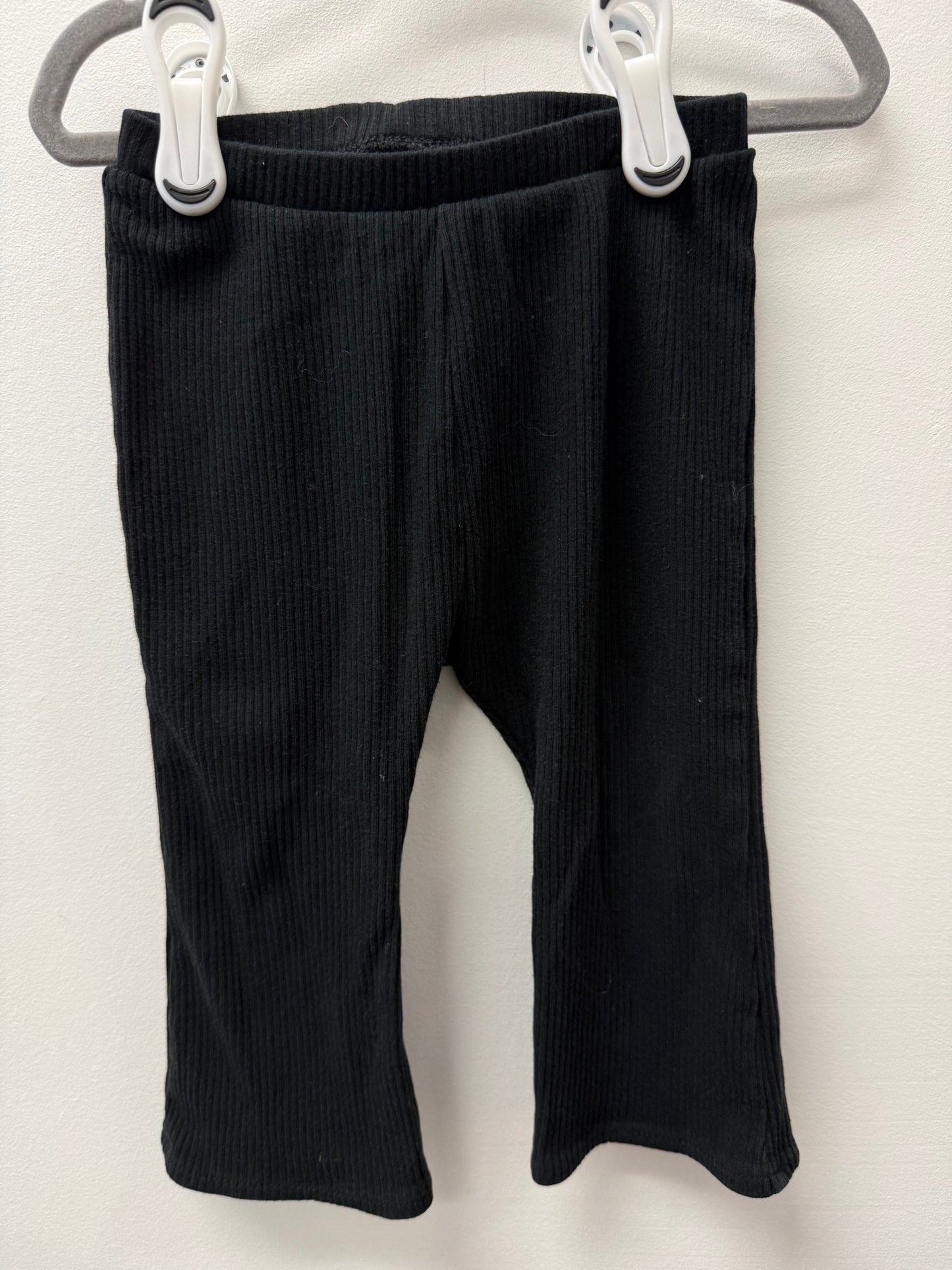 OLD NAVY BLACK RIBBED FLARE PANTS SIZE 12-18M