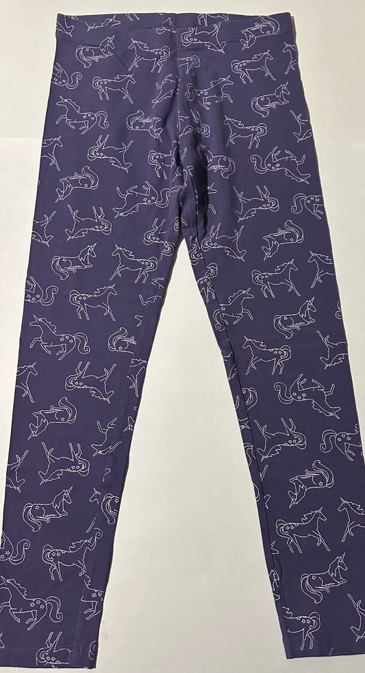 Joe Fresh, Purple Unicorns Leggings - Size Large (10-12)