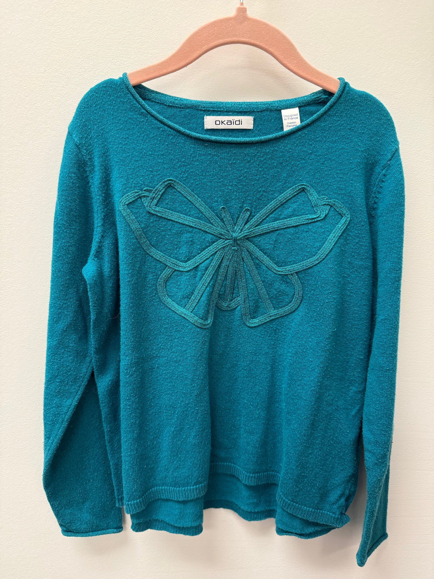 OKAIDI SPARKLE BOW SHIRT SIZE 8