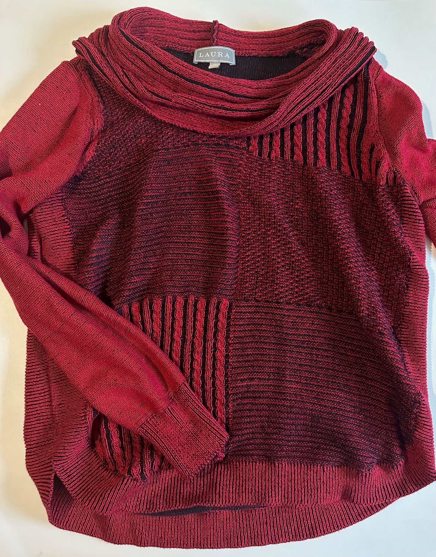 *Adult* Laura, Red Sweater with Cowl Neck - Size Medium