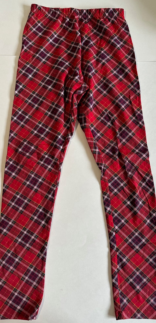 George, Red Plaid Leggings - Size XL (14-16)