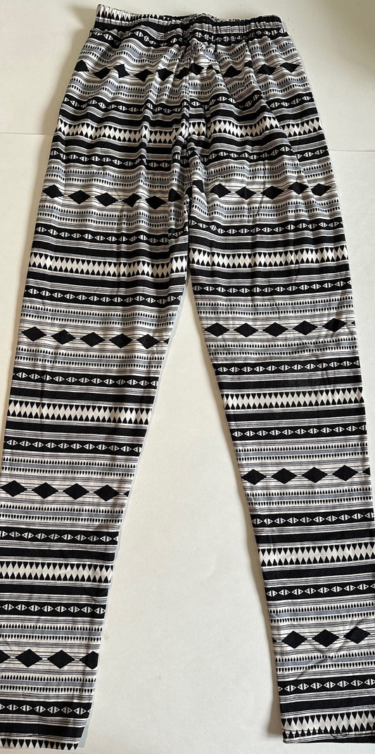 J&K, Black and White Soft Leggings - Size 12-14