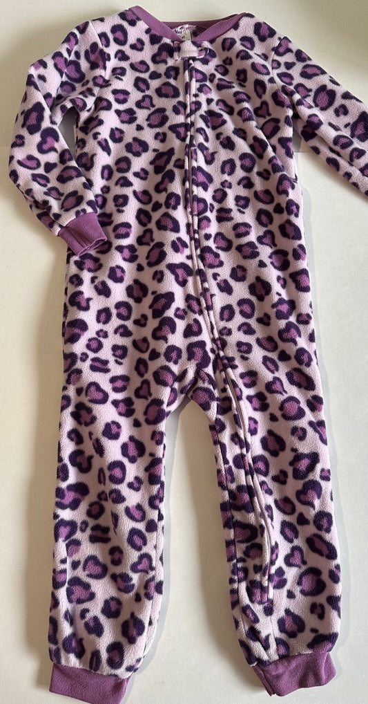 George, Fleece Purple Animal Print Footless Sleeper - Size 4T