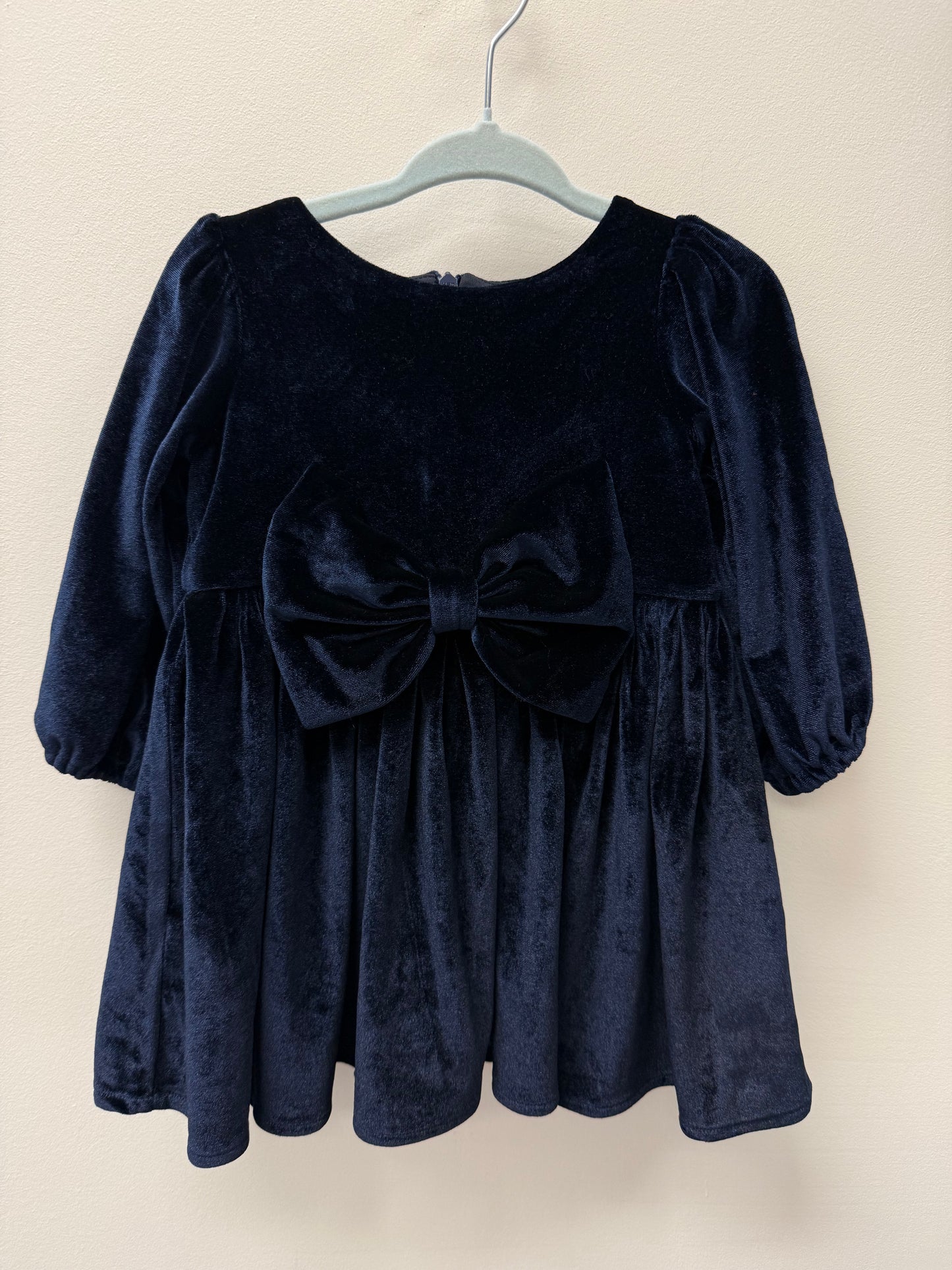 BARDOT JUNIOR VELVET BOW DRESS SIZE 6-12M