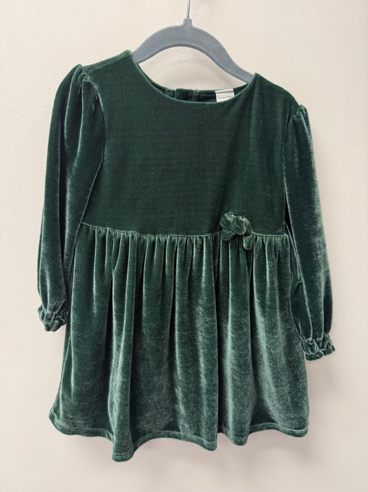 CARTERS GREEN VELVET DRESS SIZE 2T