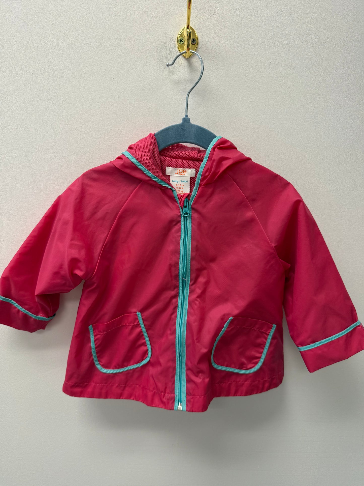JOE FRESH PINK & BLUE RAIN COAT SIZE 6-12M