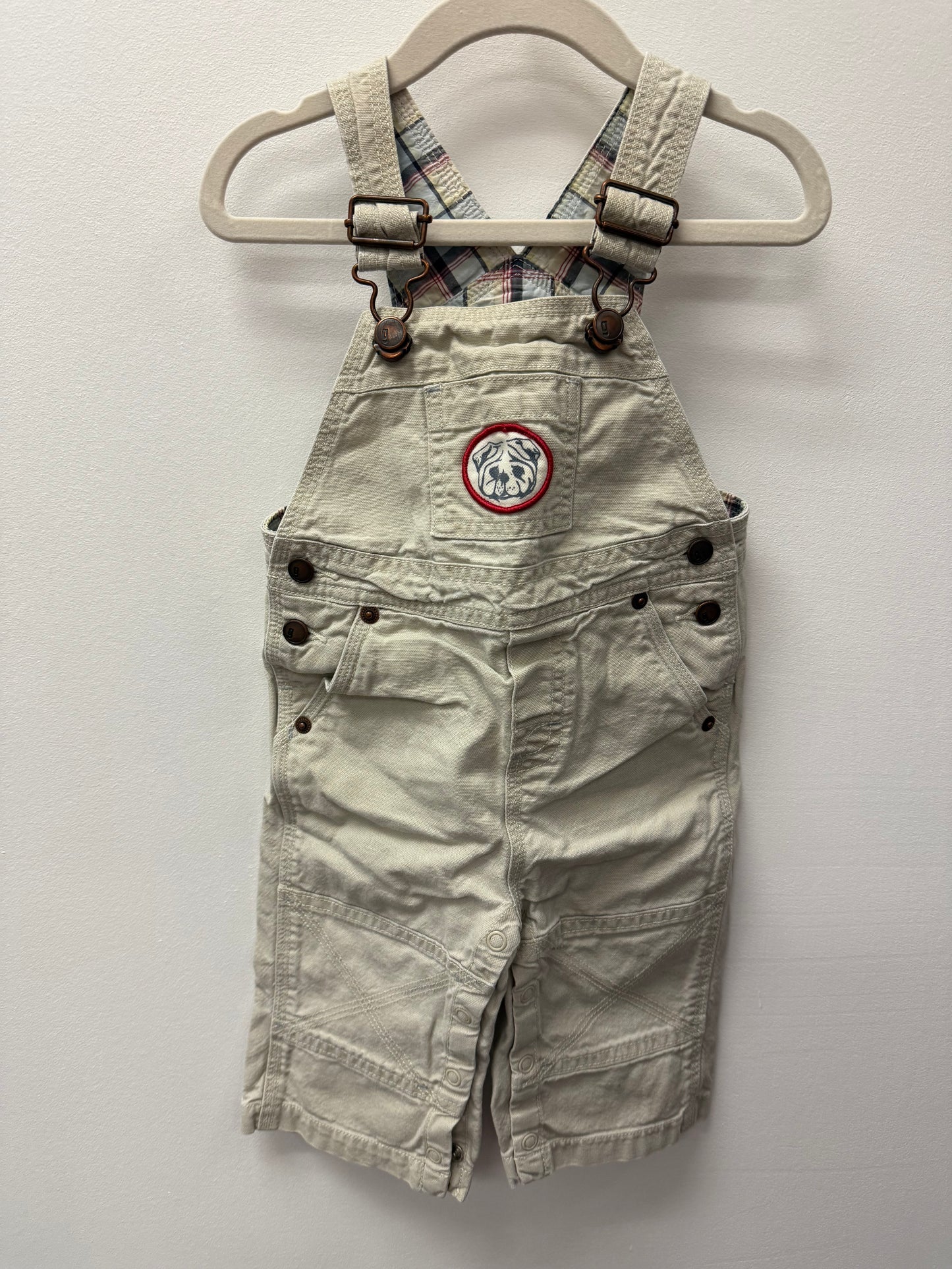 GYMBOREE PUG OVERALLS SIZE 6-12M