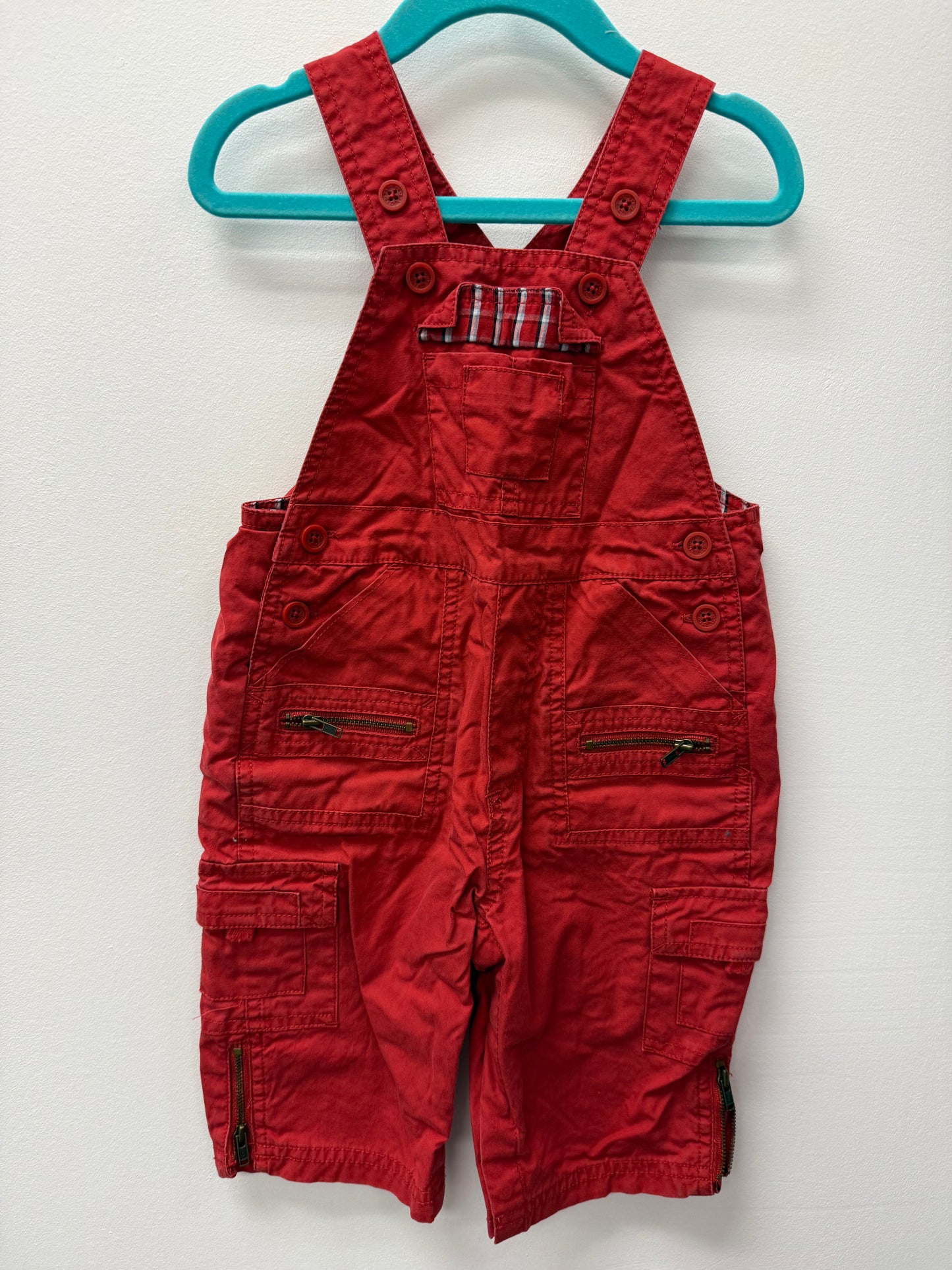 BABY GAP RED OVERALLS SIZE 6-12M