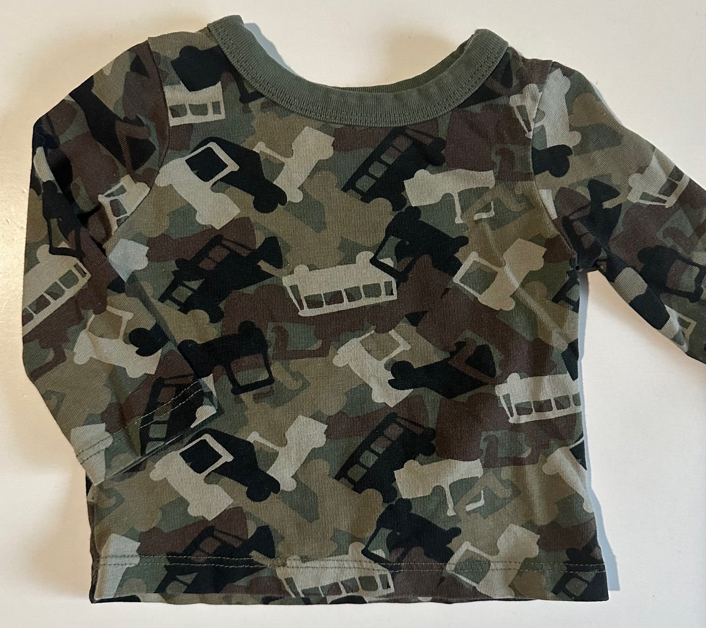 Joe Fresh, Green Camo Vehicles Shirt - 3-6 Months