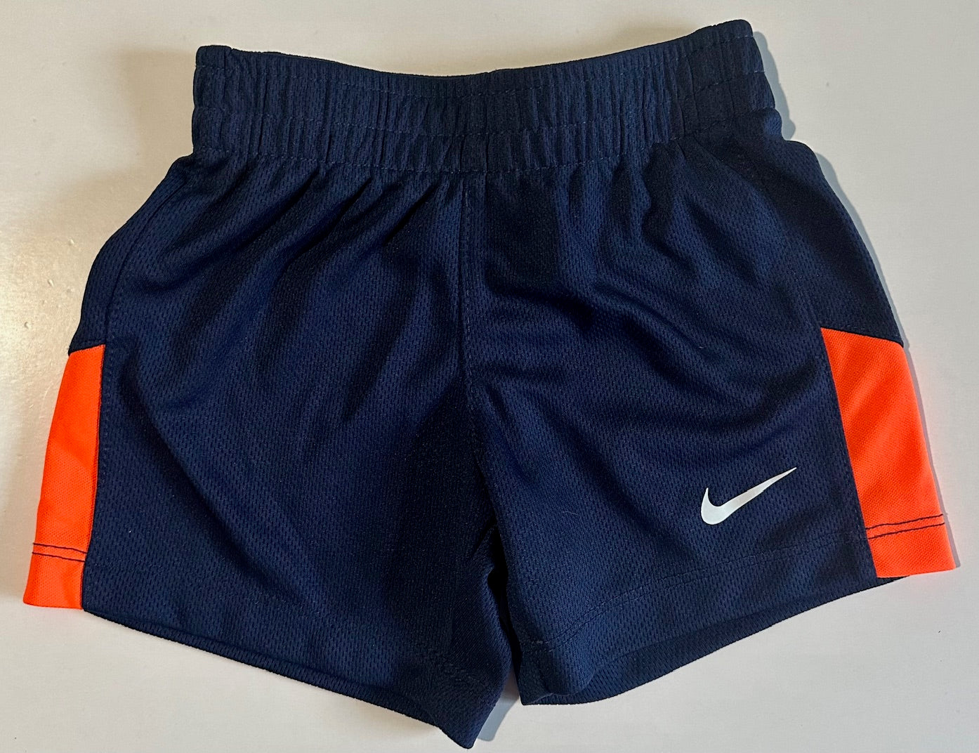 Nike, Navy Blue and Orange Shorts - 12 Months