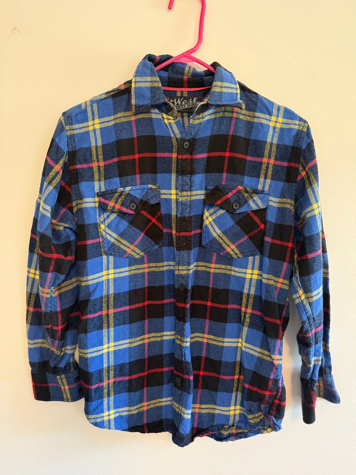 WEST 49 BLUE PLAID SIZE 8-10