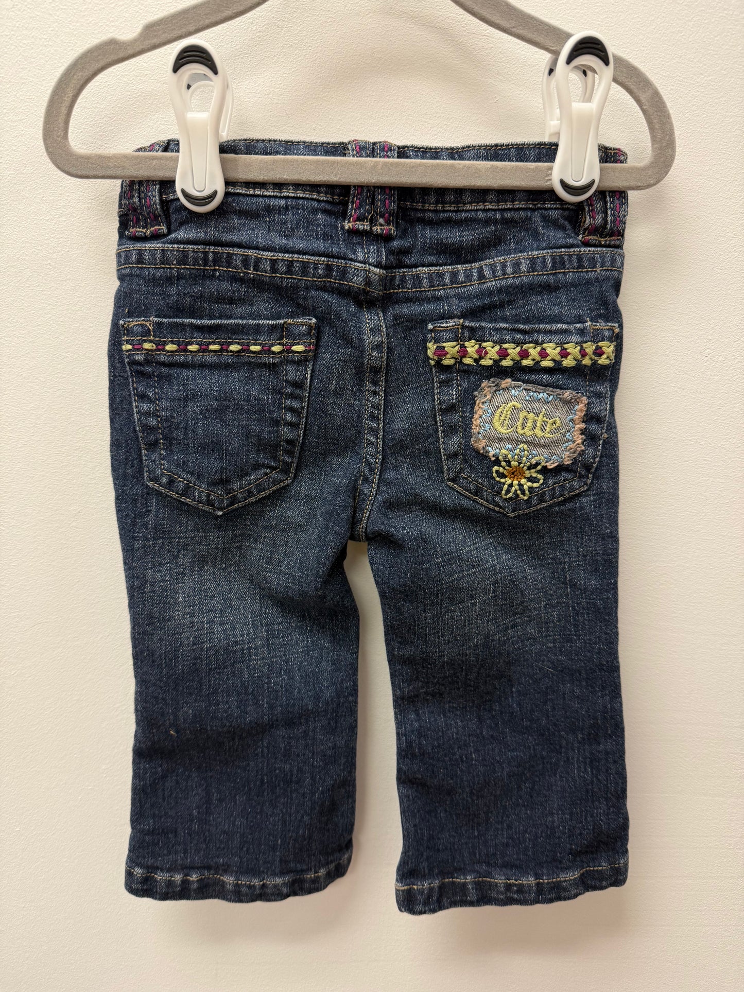 JOE FRESH FLORAL JEANS SIZE 1 (12M)
