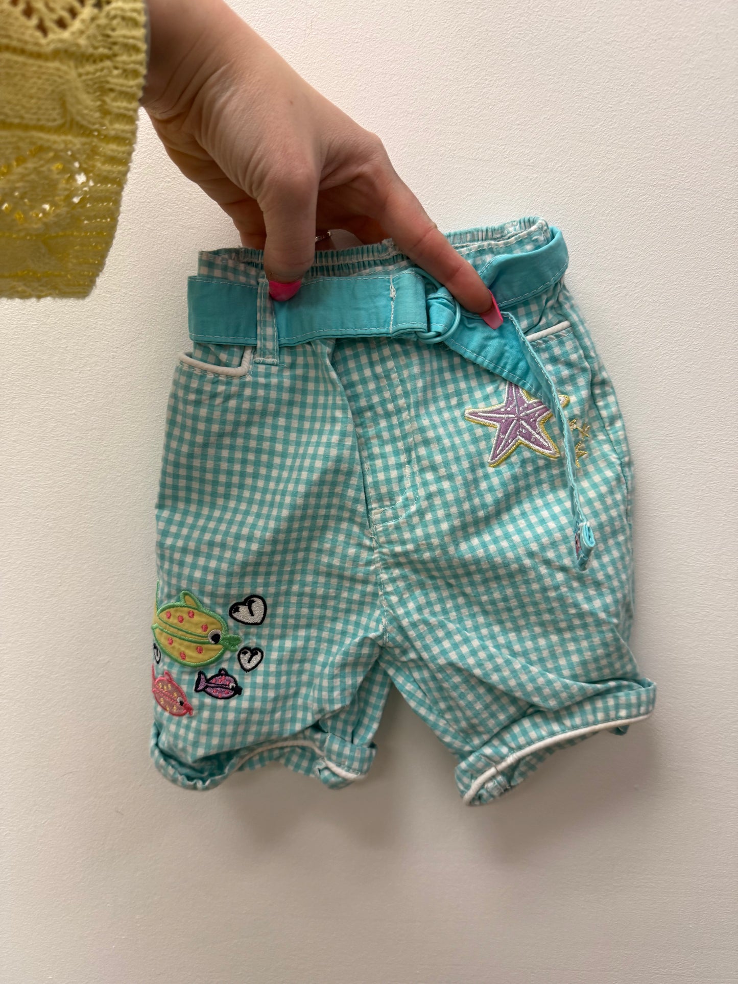 BABY BUM BLUE CHECKERED SHORTS SIZE 6M