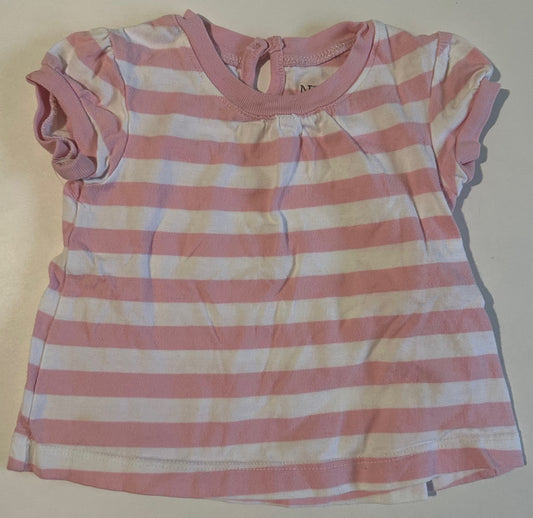 Nevada, White and Pink Striped Shirt - 6 Months