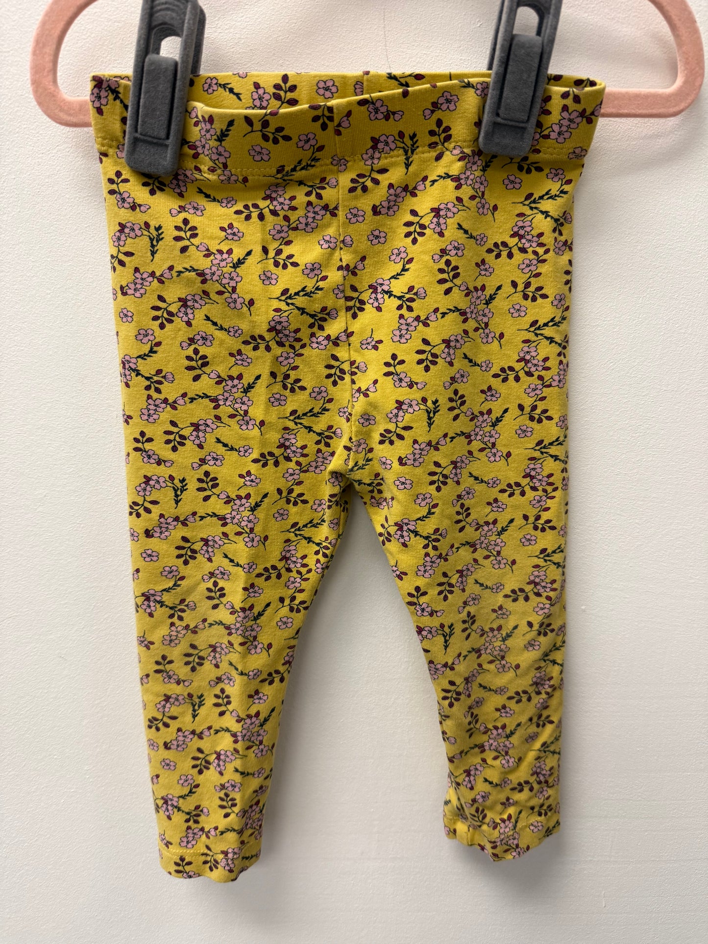 JOE FRESH YELLOW FLORAL LEGGINGS SIZE 12-18M
