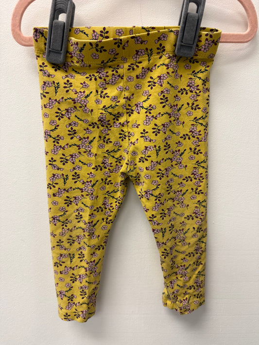 JOE FRESH YELLOW FLORAL LEGGINGS SIZE 12-18M