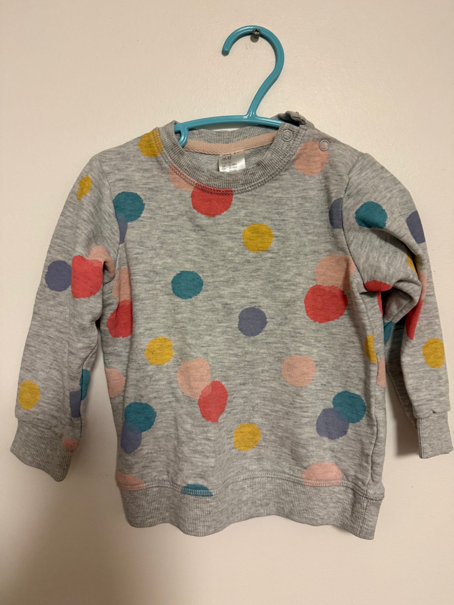 H&M POLKA DOT CREW SIZE 12-18M