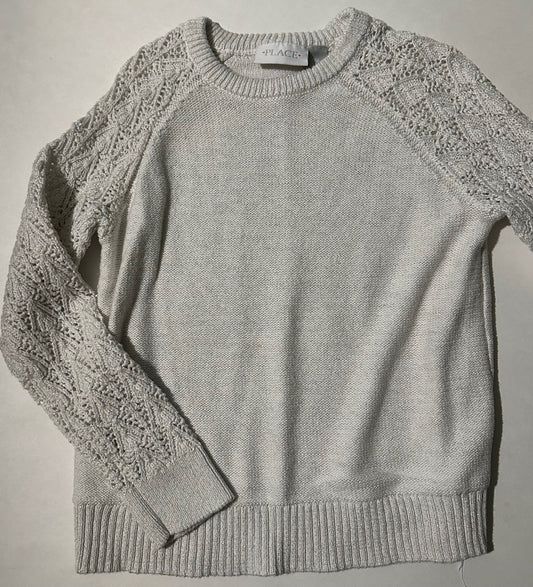 Children's Place, Off-White Shimmery Sweater - Size Medium (7/8)