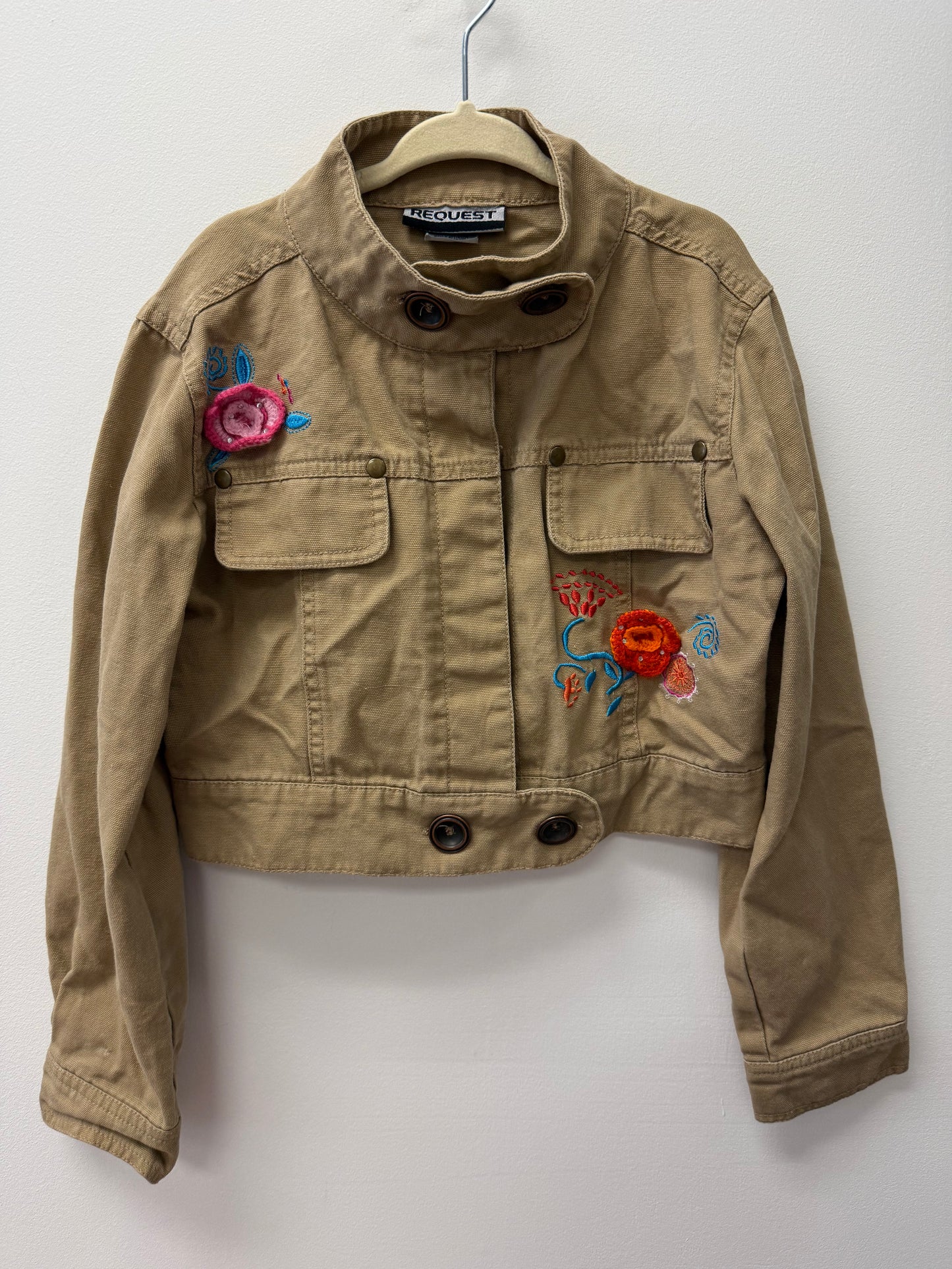 REQUEST FLORAL DENIM JACKET SIZE 7-8