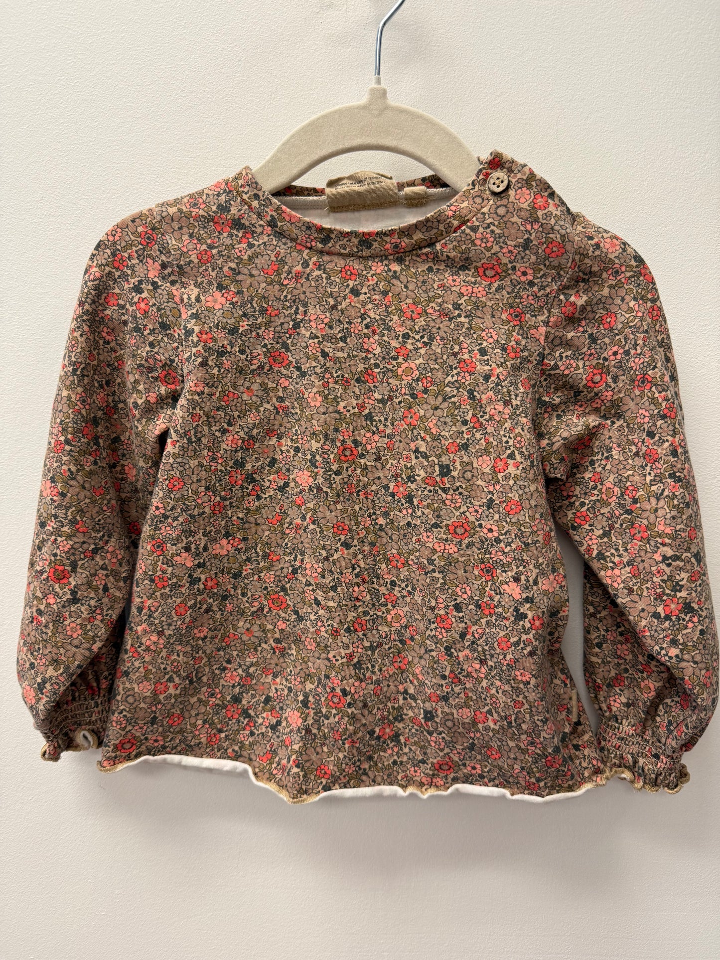 WHEAT FLORAL LONG SLEEVE SIZE 12M