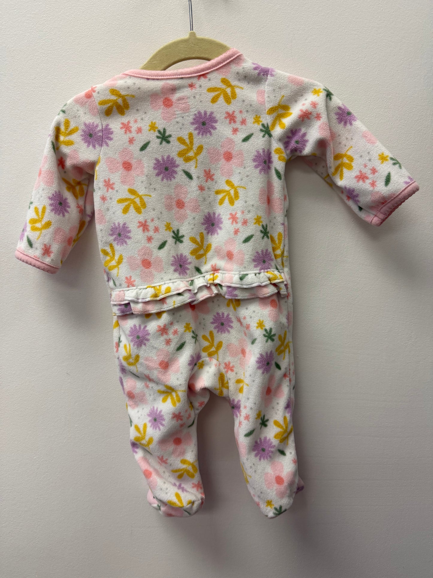 CARTERS FLEECE PINK FLORAL SLEEPER SIZE 0-3M