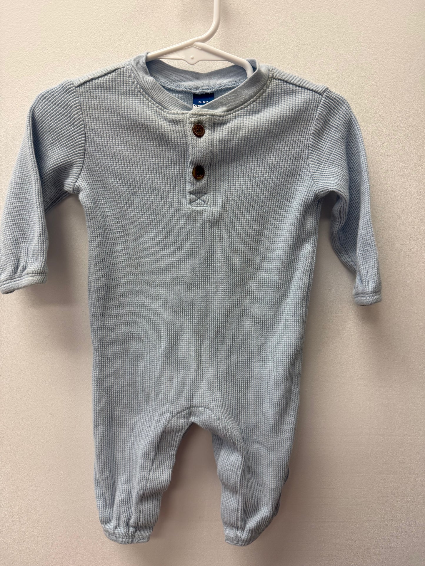 OLD NAVY BLUE WAFFLE KNIT ONE PIECE SIZE 3-6M
