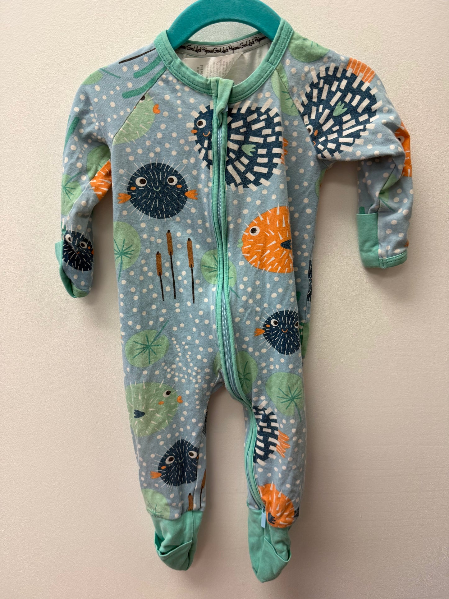 GOOD LUCK SOCK PUFFER FISH SLEEPER SIZE 3-6M