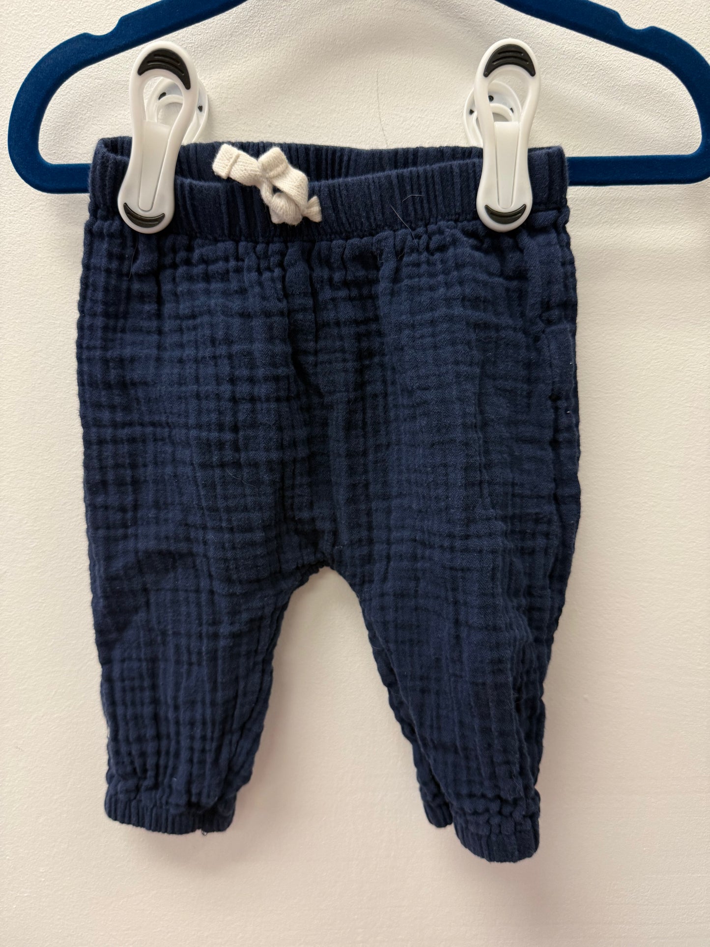 OLD NAVY BLUE LINEN PANTS SIZE 3-6M