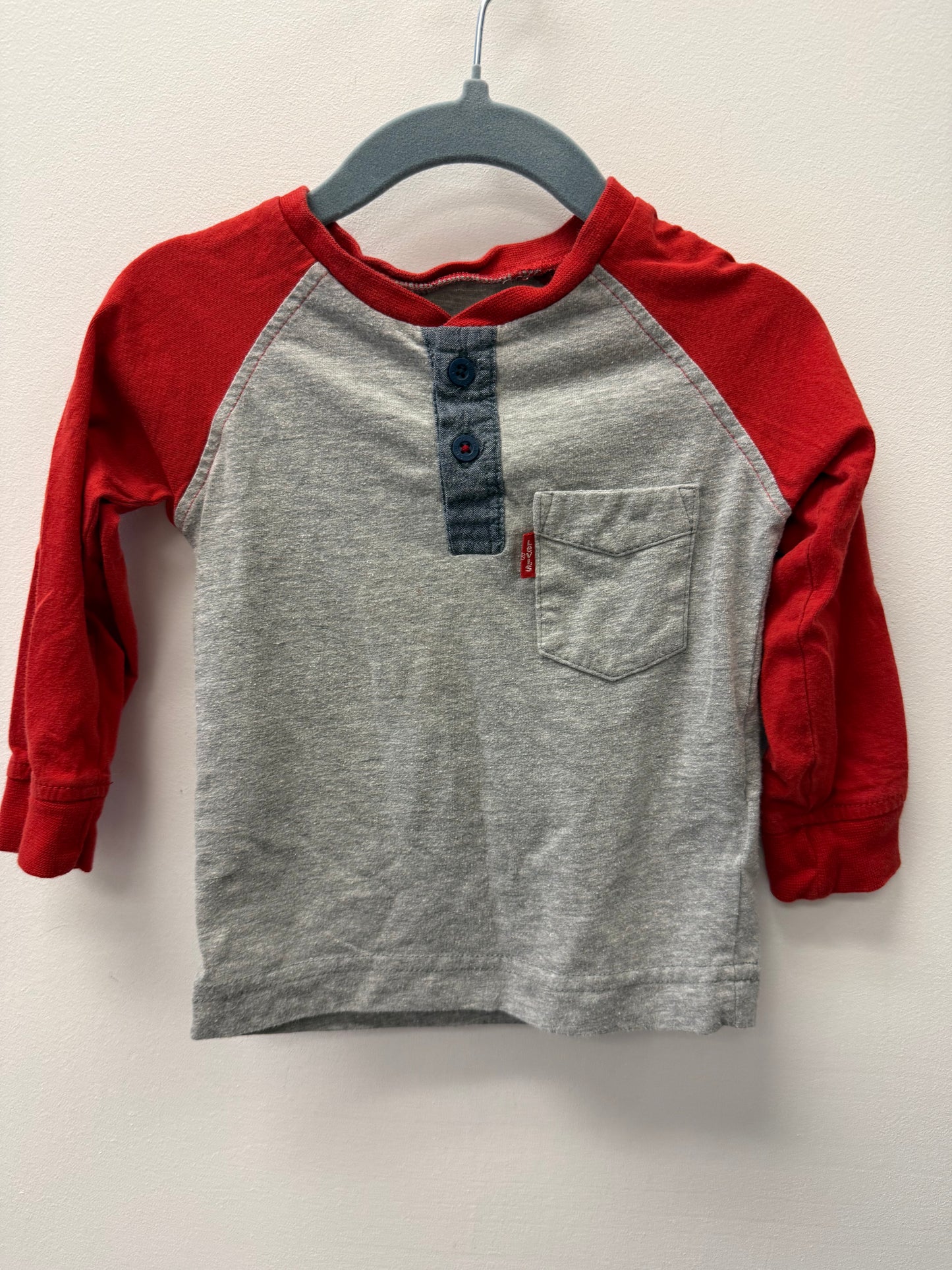 LEVIS RED SLEEVE SHIRT SIZE 18M