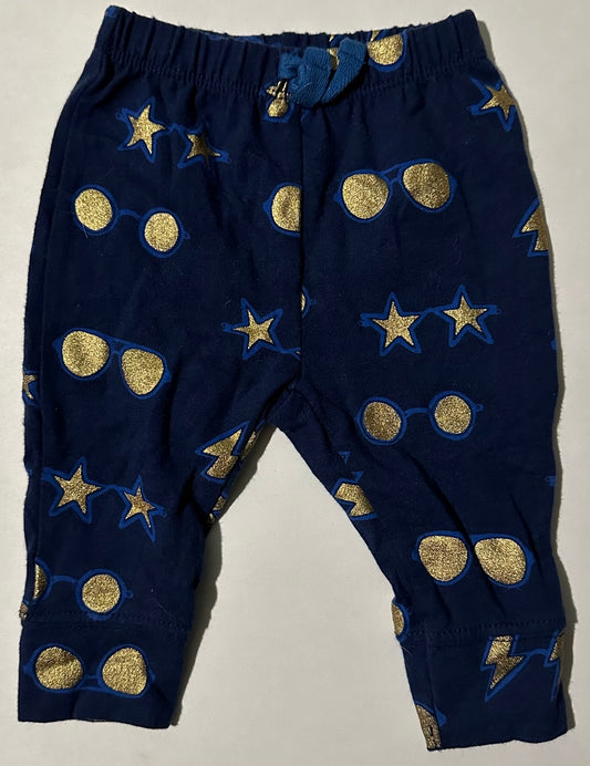 Cat & Jack, Dark Blue and Gold Sunglasses Pants - Newborn