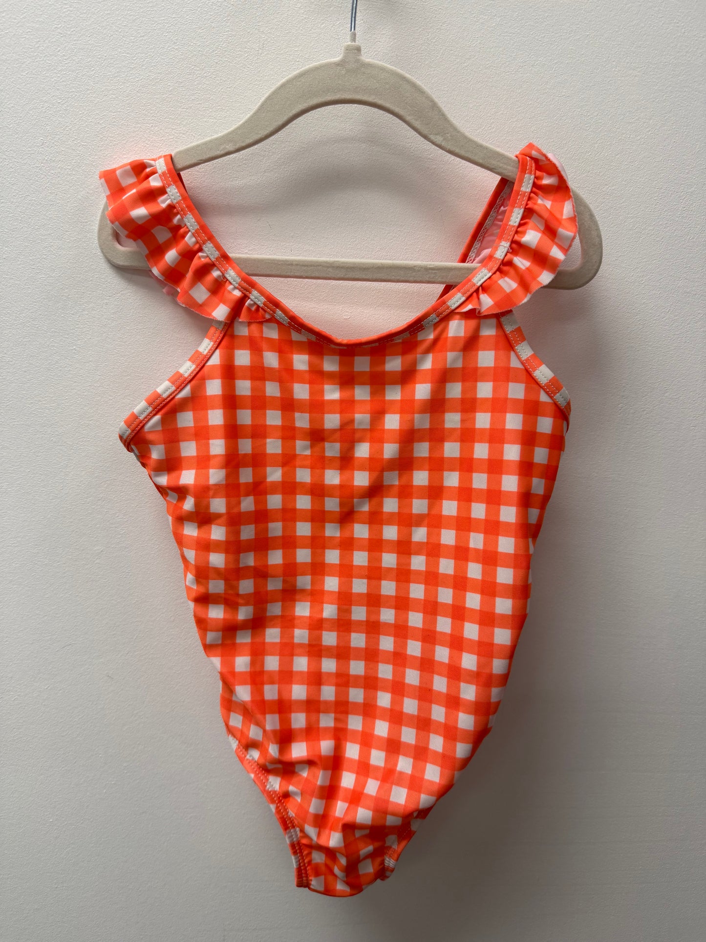 GEORGE ORANGE CHECKERED BATHING SUIT SIZE 6T
