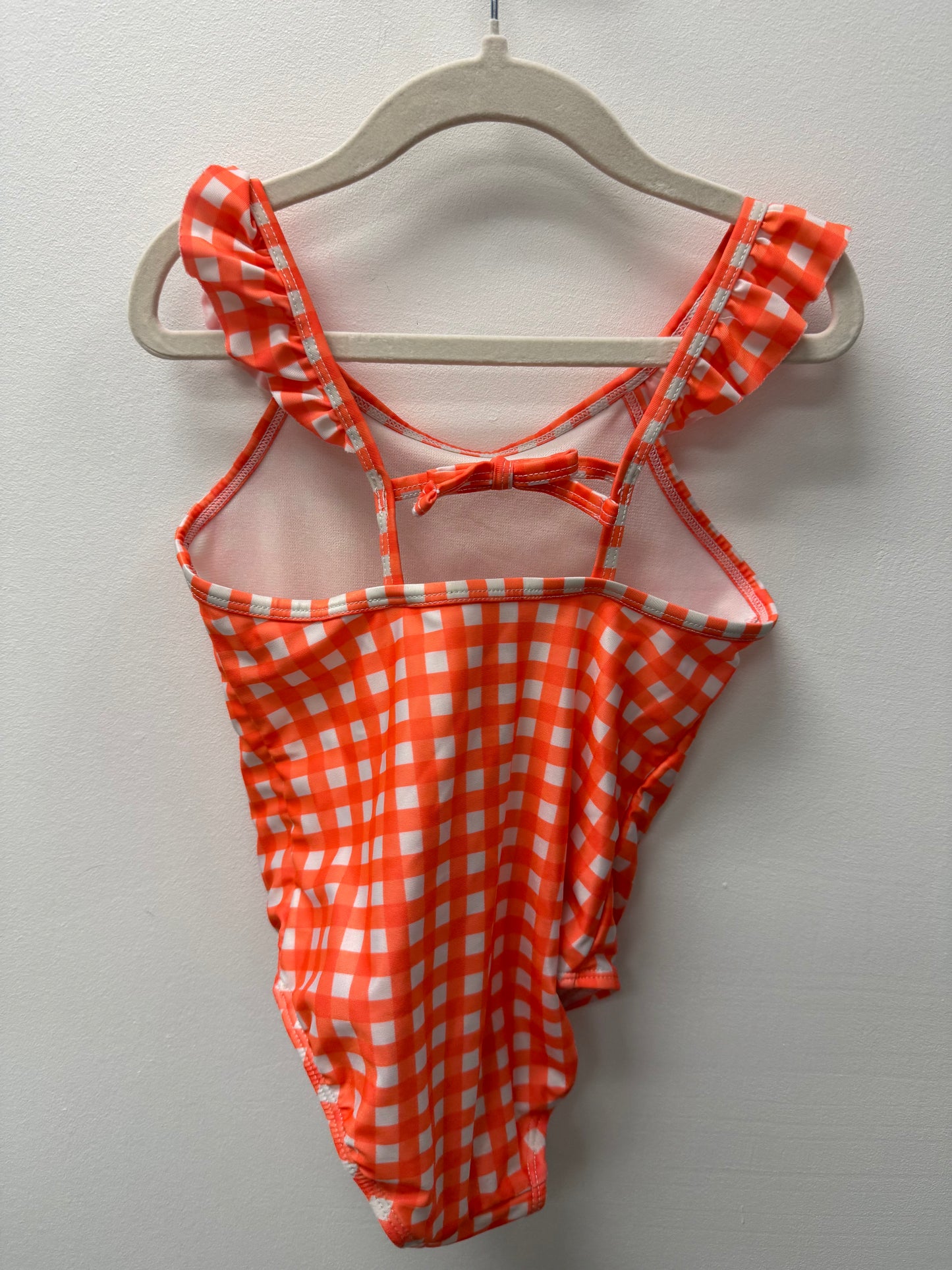 GEORGE ORANGE CHECKERED BATHING SUIT SIZE 6T