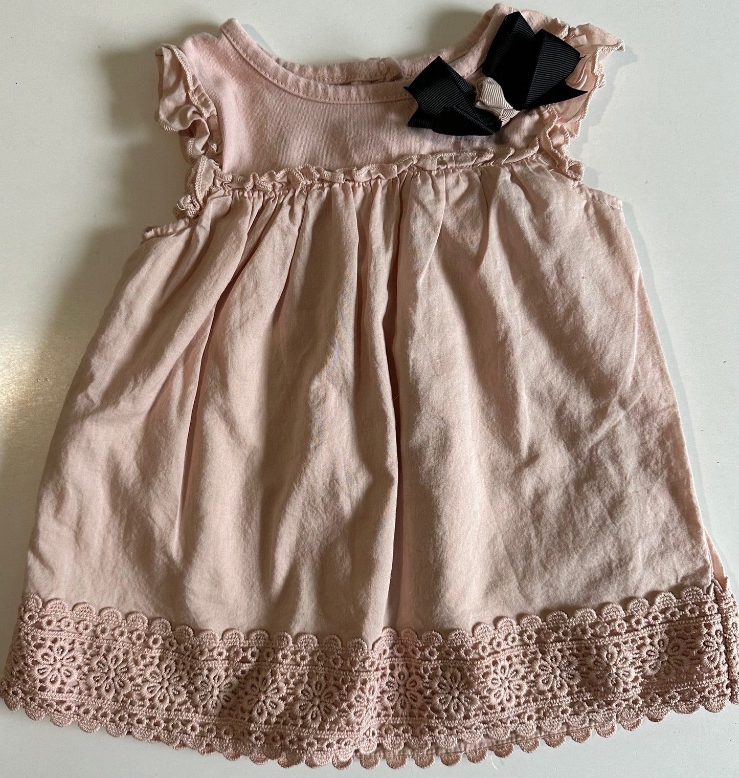 Lilly Wicket, Pale Pink Dress with Eyelet Bottom - 6-9 Months