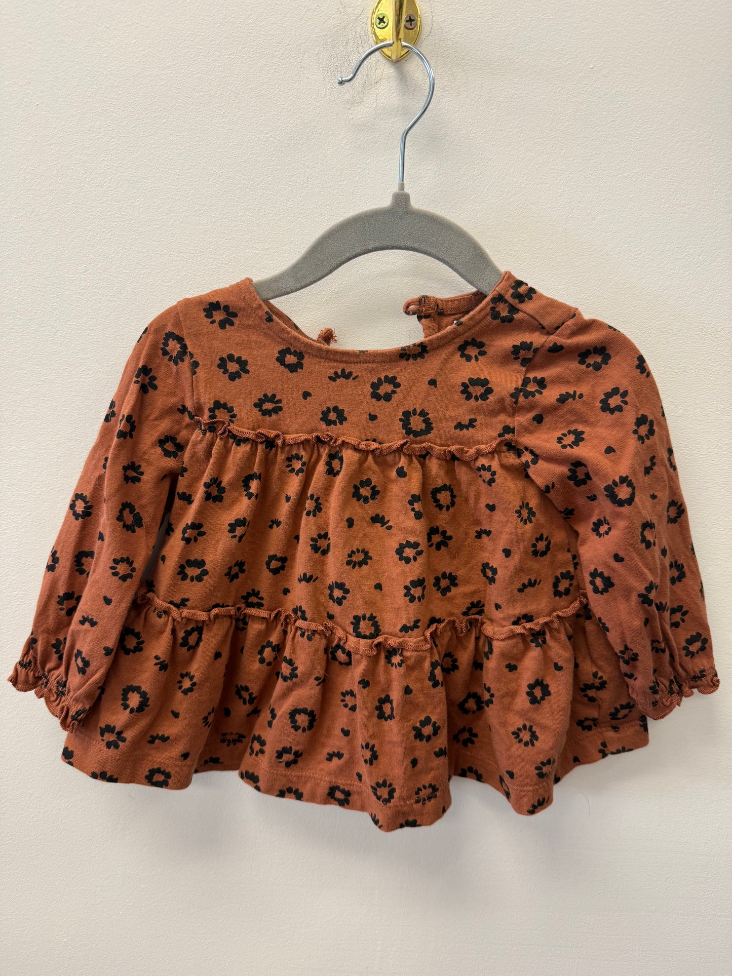 CARTERS CHEETAH FLORAL PRINT SHIRT SIZE 12M