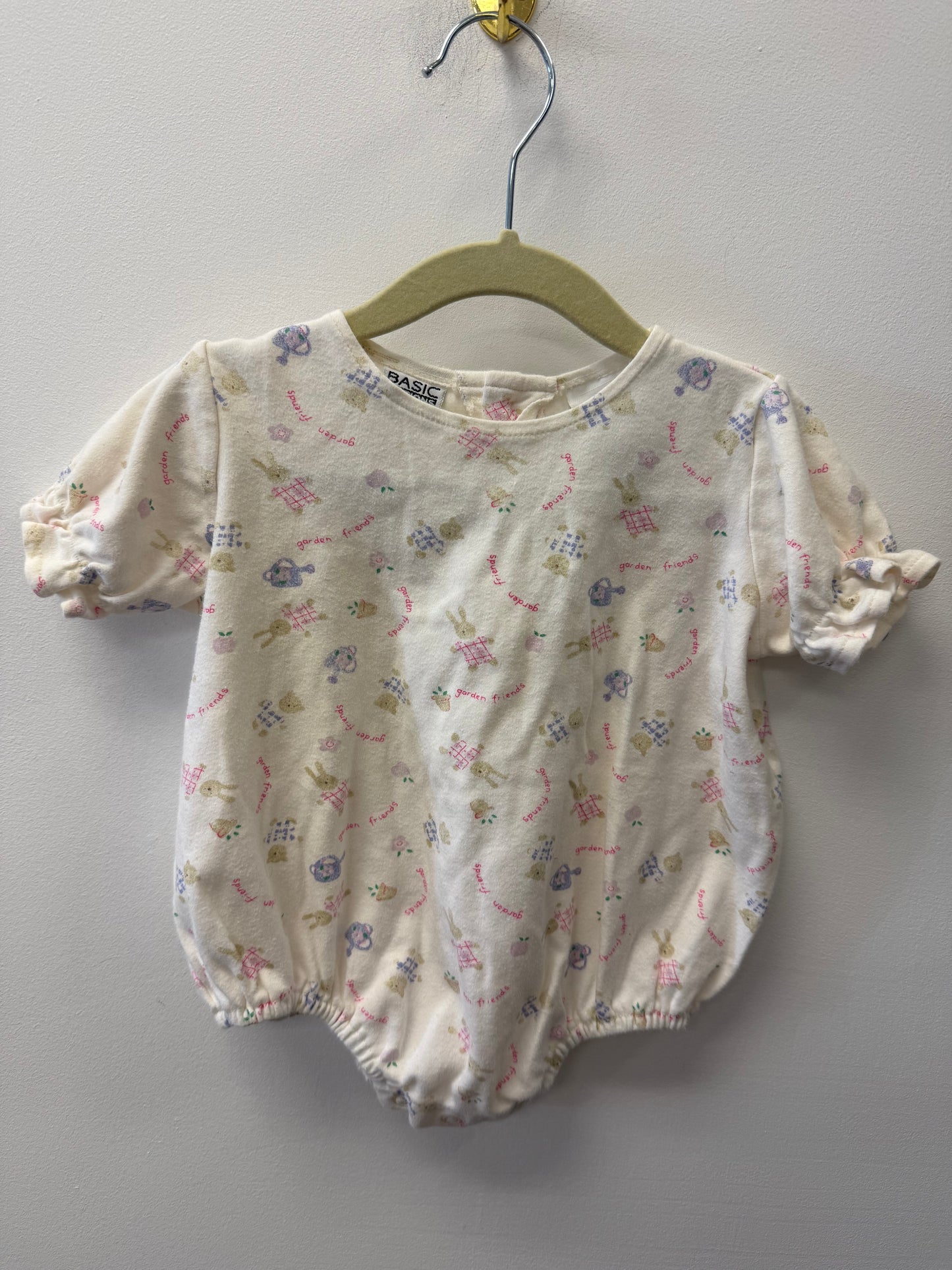 VINTAGE BASIC EDITIONS GARDEN FRIENDS BUBBLE ROMPER SIZE 18M
